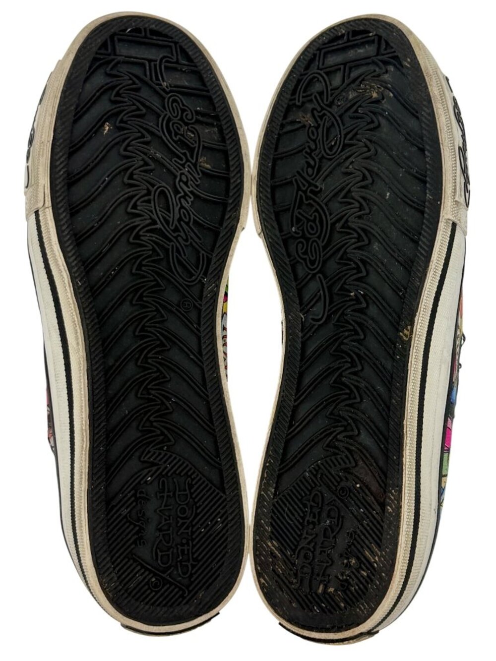 VTG Ed Hardy Black Tattoo Print Canvas Sneakers 8 | Y2K Skater Grunge Streetwear - Picture 7 of 16